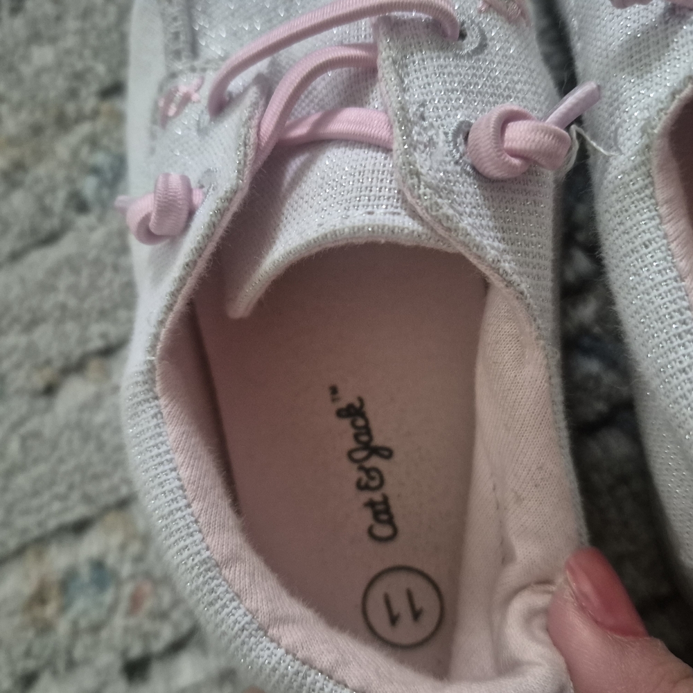 Cat & Jack Pink and White Moccasins Slip-On Comfort - Picture 4 of 5